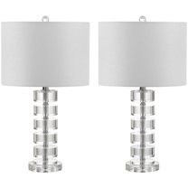 SAFAVIEH Frances 25 in. H Crystal Glam Table Lamp, Clear, Set of 2