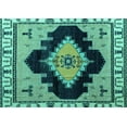 thumbnail image 1 of Ahgly Company Machine Washable Indoor Rectangle Abstract Turquoise Blue Modern Area Rugs, 8' x 12', 1 of 4