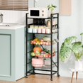 thumbnail image 2 of AQRS Potato Storage, 5-Layer Potato and Onion Storage Bin, Retro Kitchen Stand, Iron Fruit Basket, Fruit and Vegetable Storage Cabinet with Tabletop with Universal Wheels., 2 of 8