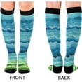 thumbnail image 2 of Coolnut Blue and Green Stripes Compression Socks for Women&Men Circulation-Best Support for Nurses,Running,Athletic-1 Packs, 2 of 7