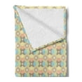 thumbnail image 2 of Retro Soft Flannel Fleece Throw Blanket, Vintage Pale Toned Circular Shapes Victorian Design Inspired Antique Illustration, Cozy Plush for Indoor and Outdoor Use, 70" x 90", Multicolor, by Ambesonne, 2 of 5