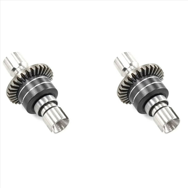 2X Diferencial Delantero y Trasero con Engranaje de Disco de Acero 16420G para Coche RC 1/14 1/16, Accesorios Negros.