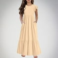 thumbnail image 2 of Miluxas Girl Summer Boho Sundress Ruffled Pockets Dresses, 2 of 6