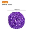 thumbnail image 2 of Unique Bargains 4 Pcs Wicker Rattan Balls 3.9 Inch Rattan Decorative Balls for Vase Fillers Craft Home Decor Deep Purple, 2 of 5