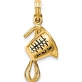 thumbnail image 1 of 14K Yellow Gold 3-D Black Enameled Measuring Cup And Whisk Pendant (28 X 17) Made In Peru k4210, 1 of 4