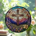 thumbnail image 2 of Religious Cross Suncatcher, Wildflower Window Hanging, Religious Cross Suncatcher, Jesus Suncatcher, Stained Glass Ornament 2025, Holiday Decoration, Seasonal Keepsake Gift,, 2 of 6