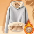 thumbnail image 2 of Breezora Sweat à Capuche Doublé en Polaire pour Femmes Manches Longues Col Rond Hiver Chaud pour Activités Extérieures Taille g Gris, 2 of 3