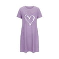 thumbnail image 2 of Women's Valentine's Pajamas Oversized Short Nightgown Heart Print Short Sleeve Nightdress,Valentine's Day Gift for Her, 2 of 5
