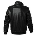 thumbnail image 2 of Spring autumn loose large size multi-pocket men's leather clothing casual washed motorcycle pu leather jacket, 2 of 3