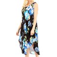 thumbnail image 4 of Sakkas Clara Women's Casual Summer Sleeveless Sundress Loose Floral Print Dress - B-Blue - One Size, 4 of 5