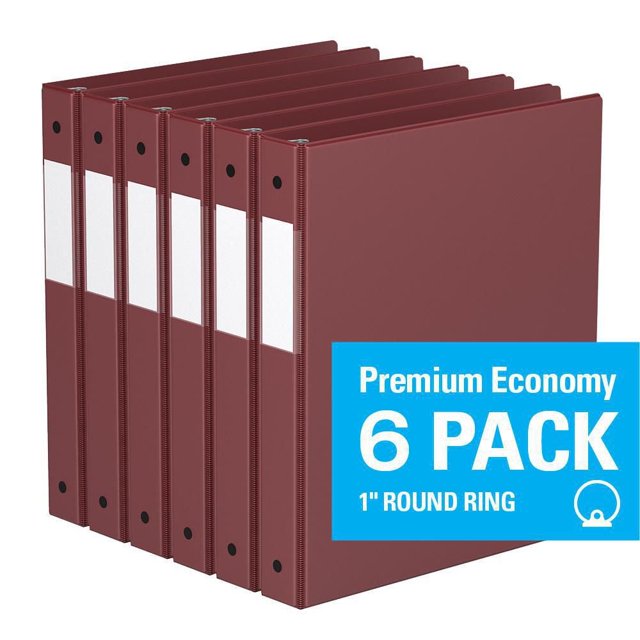 Davis Group, Premium Economy, Round Ring, Binder, 6 Pack, 1"