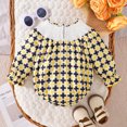 thumbnail image 4 of Baby Romper Football and Bow Embroider Baby Girl Summer Puff Sleeve Girl Clothes Baby Girl Clothes 6-12 Months Baby Girls Clothes, 4 of 7