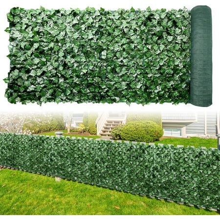 SunnyRoyal Artificial Faux Ivy Privacy Fence Screen 39 x 136 inch Aritficial Hedge Fence Faux with Mesh Back Ivy Leaf Wall Screen Panels Decoration for Outdoor Garden Yard, 3 Pack
