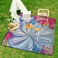 thumbnail image 6 of Cute Colorful Flower Waterproof Picnic Blanket with Foldable Zipper, Suitable for Outdoor Use, Suitable for Travel, Camping, Beaches, Parks, Grasslands, Picnic Blanket Accessories, 6 of 7