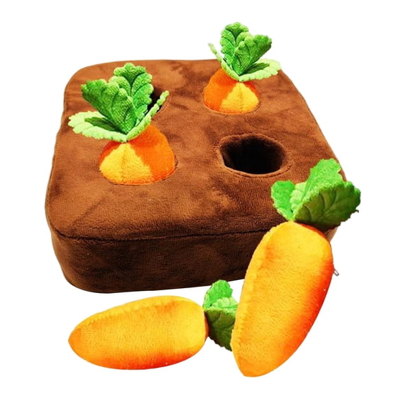 Juguete de peluche creativo con forma de zanahoria para perro, juguete IQ para tirar de la zanahoria, juguete de peluche con forma de verdura y fruta. 4 piezas de zanahoria