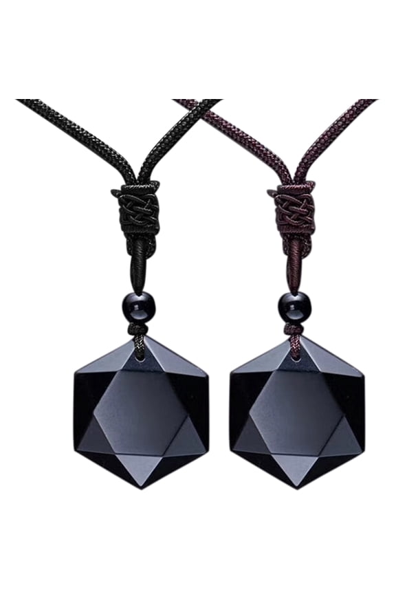 Energy Stone Hexagram Obsidian Necklace