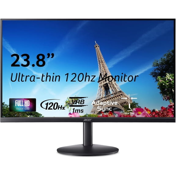 Restored Acer SB243Y G0bi 23.8" IPS FHD Ultra-Thin Zero-Frame Gaming Office Monitor (Refurbished)