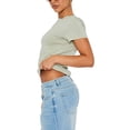 thumbnail image 4 of xiaxaixu Hauts Basiques pour Femmes, Col Rond Manches Courtes Ajustement Slim Tops d'Été pour Usage Quotidien, 4 of 6