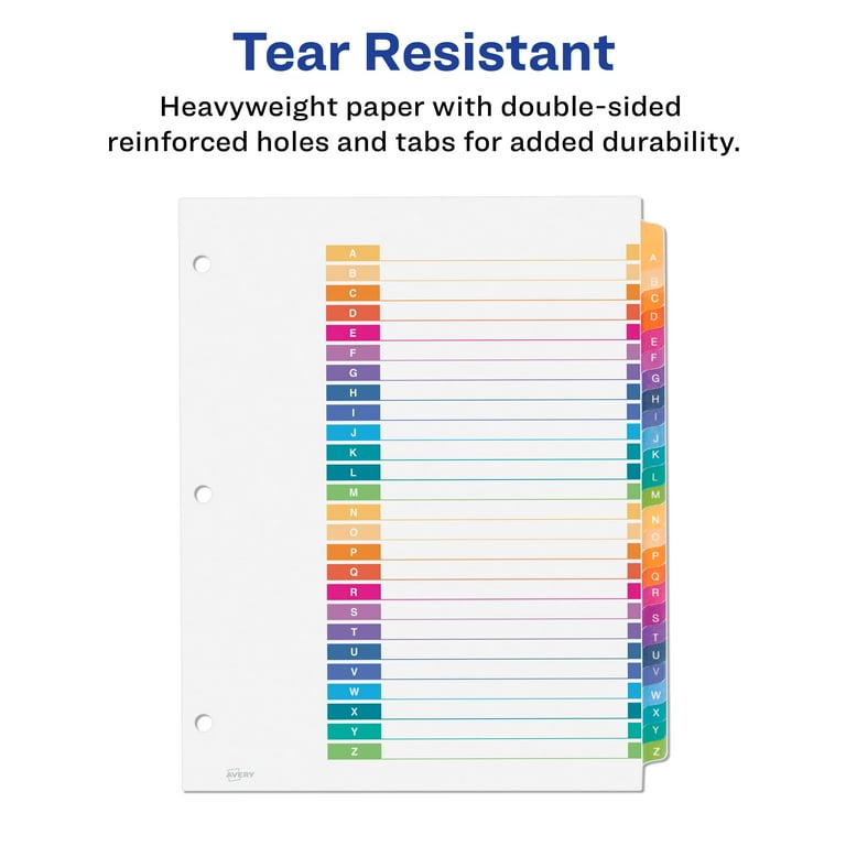 Avery A-Z Dividers, 26 Tabs, Ready Index (3 Sets of 44225