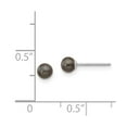 thumbnail image 3 of Real 14kt White Gold 3-4mm Black Round FW Cultured Pearl Stud Post Earrings; for Adults and Teens; for Women and Men, 3 of 3