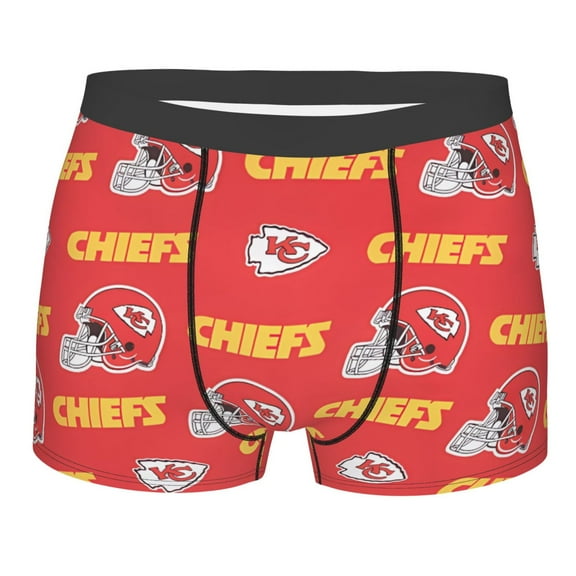 Kansas_City Team Men's Boxer Briefs American Football Customized Briefs Adult Boxer Briefs Breathable and Sweat-Wicking Underpants Soft Stretch Fabric and Elastic Waistband Fan Gifts