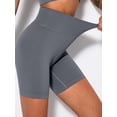 thumbnail image 4 of FEEL THE BURN Womens High Waist Yoga Shorts Tummy Control Running Short Pants for Exersice Jogging Workout (Gray, M), 4 of 6