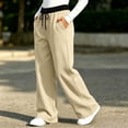 thumbnail image 6 of nerohusy Sweatpants for Girl Elastic High Waisted Drawstring Pants Casual Color Block Straight Wide Leg Pants with Pockets 9-10 Years, 6 of 7
