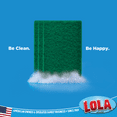 thumbnail image 4 of LOLA Pot Brite Scouring Fiber Pad | Long Lasting Nylon & Polyester Non-Woven Scrub Pad | Heavy Duty 4" X 6" Cleaning Pads | Removes Grease & Baked-On Foods | Rust Proof | Green Color | 18 Pack, 4 of 4