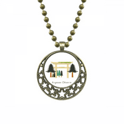 Local Japanese Koyasan Okunoin Pendant Star Necklace Moon Chain Jewelry