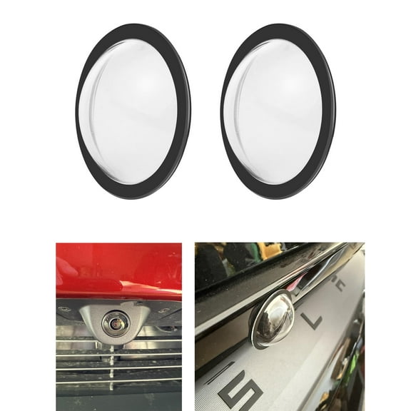 2Pcs Lens Guard for Tesla Front Bumper Camera - Fit 2025/2026 Cybertruck/Model Y Juniper/Model S/Model 3, German Bayer PC 9H Scratch-Resistant, 3-Second Damage-Free Installation