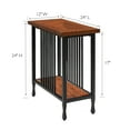thumbnail image 6 of Leick Home Ironcraft Rustic Wood and Metal Narrow Chairside End Table with Shelf, Mission Oak/Matte Black, 6 of 11