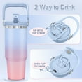 thumbnail image 2 of JOUALY 40oz Tumbler with Handle and Flip Straw Lid, Leak Proof Vacuum Insulated Stainless Steel Travel Mug, Water Bottle Insulated for School, Home, Fit in Car Cup Holder（Sky Blue）, 2 of 7