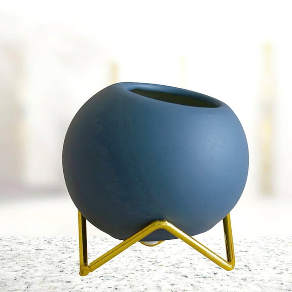 CIMAXIC Square Blue Gray Pottery Flower Pot for Home Living Room 1Pcs