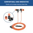 thumbnail image 3 of KLIM Fusion Earbuds with Microphone + Long-Lasting Wired Ear Buds - Innovative: in-Ear with Memory Foam + Earphones with Mic and 3.5 mm Jack - Gaming Earbuds - New 2022 Version (Orange), 3 of 5