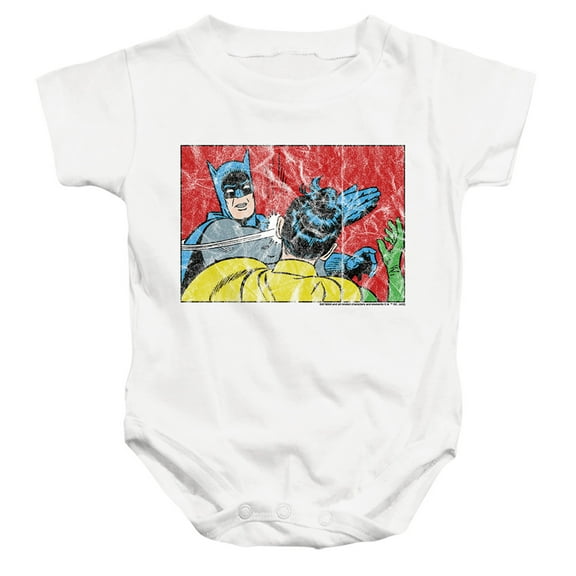 Batman Bat Slap 2 Unisex Infant Snap Suit for Baby (18 Months) White