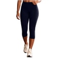 thumbnail image 4 of Costeam Womens High Waist Capri Yoga Pants Dual Side Phone Pockets Tummy Control 4 Way Stretch Non See Through Compression Athletic Workout Running Leggings, 4 of 7