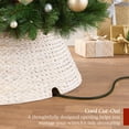 thumbnail image 4 of Best Choice Products 42in Woven Hyacinth Christmas Tree Collar, Tree Skirt Accessory w/ Cord Cut-Out - Transparent White, 4 of 10