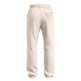 thumbnail image 4 of Waffle Pants Men Textured Drawstring Waist Solid Wide Leg Trousers Loose Fit Lightweight Breathable Hiking Sweatpants Beige S, 4 of 7