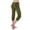 Green, variant on Women's Capri Yoga Pants with Pockets Workout Out Leggings Stretch Waist Button Pocket Yoga Gym Cropped Trousers Green XXXXL