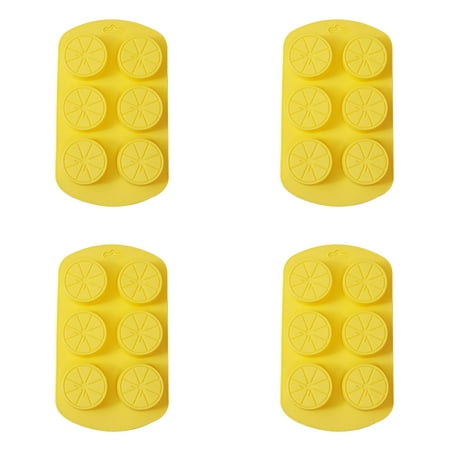 

4PCS Silicone Fruit Shaped Ice Tray 1 Piece Suitable For Refrigerators Ovens And Dishwashers Reusable Chocolate With 6 Holes Used For Ice Cubes Chocolate Soap Cakes Minimalist Design