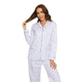 thumbnail image 3 of GLOBAL Women’s Flannel Pajama Set 100% Cotton Comfy PJs for Women Long Sleeve Button Front 2-Piece Warm and Cozy Sleepwear,Size S-3XL, 3 of 5
