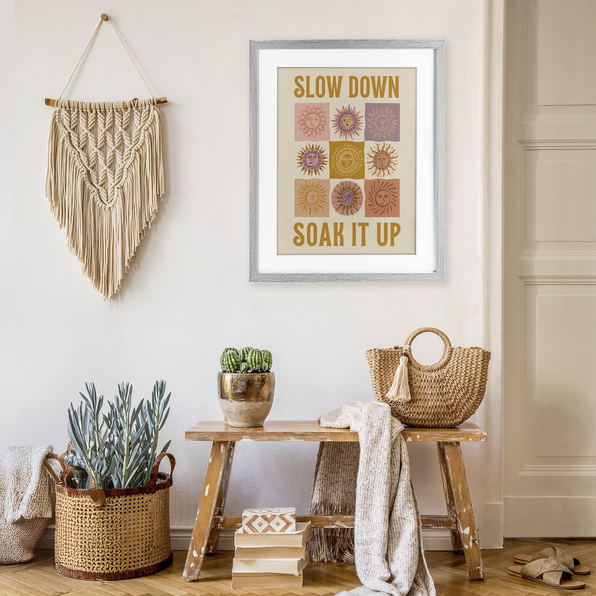 Stupell Industries Slow Down Soak It Up Gray Framed Print Under Glass, design by Two If By Sea Studios
