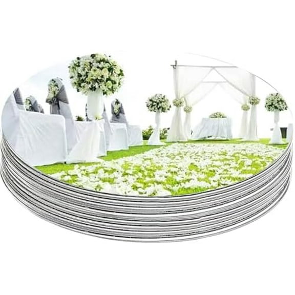 12 Pack Round Mirror Centerpieces for Tables Decorations, 12" Acrylic Circle Glass Mirror Tray Candle Plate Centerpiece Table Decorations for Wedding Decorations Party, Wall Decor (Round, 12×12inch)$