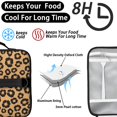 thumbnail image 4 of Brown and Orange Leopard Print Insulated Lunch Bag with Shoulder Strap and Bottle Holder,Bento School Lunch Bag Box,11x9.5x3.5 Inches, 4 of 5