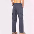 thumbnail image 6 of IROINNID Cargo Pants for Men Deals Cotton Solid Straight Leg Work Pants Casual Relaxed Fit Cargo Pants Comfy Trousers,Gray, 6 of 7