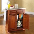 thumbnail image 4 of Pemberly Row Traditional Wood Kitchen Island with Stainless Steel Top in Cherry, 4 of 7