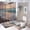 style-74, variant on 4 Pcs Shower Curtain Sets Rug Toilet Lid Cover and Non-Slip U Shape Mat Seaside Seacoast Beachy Waves Waterproof Personality Pattern Bath Curtains Blue Ocean Theme for Bathroom Decor