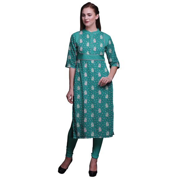 Bimba Viscose Santoon Kurta Printed Women Straight Kurti Summer Clothing