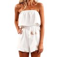 thumbnail image 2 of HBYJLZYG Women's Strapless Off Shoulder Floral Print Romper, Sleeveless Loose Fit Summer Beach Outfit with Elastic Waist and Wide Leg Shorts for Vacation, 2 of 6