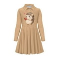 thumbnail image 4 of DISNIMO Hedgehog Strawberry Dress for Girls Heart Dresses Girls Long Sleeve Dresses for School Dance Middle School Girl Dress Midi Dresses for Kids 9-10 Clothes for Girls Dress with Collar Skater, 4 of 7
